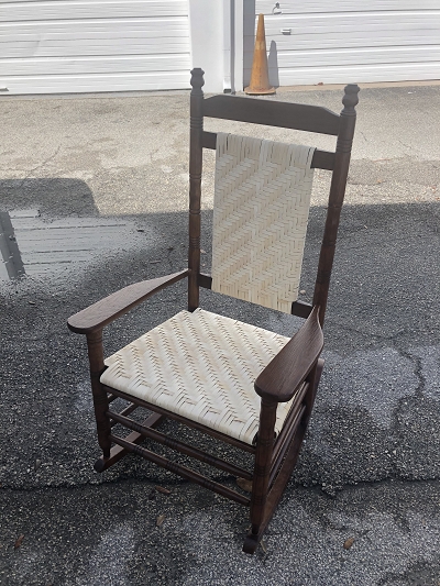 Rocking chair repaired and refinished
Installed new webbing